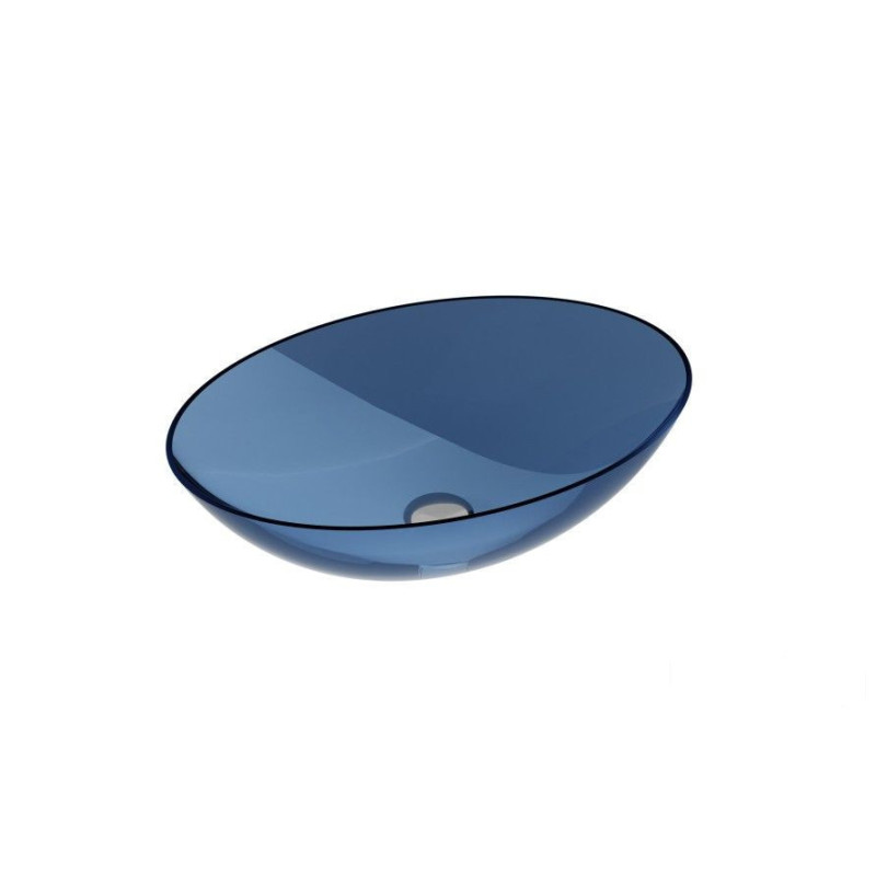 Umywalka nablatowa Anya Blue Wave + maskownica czarny mat Besco (UMA-50-BWB)