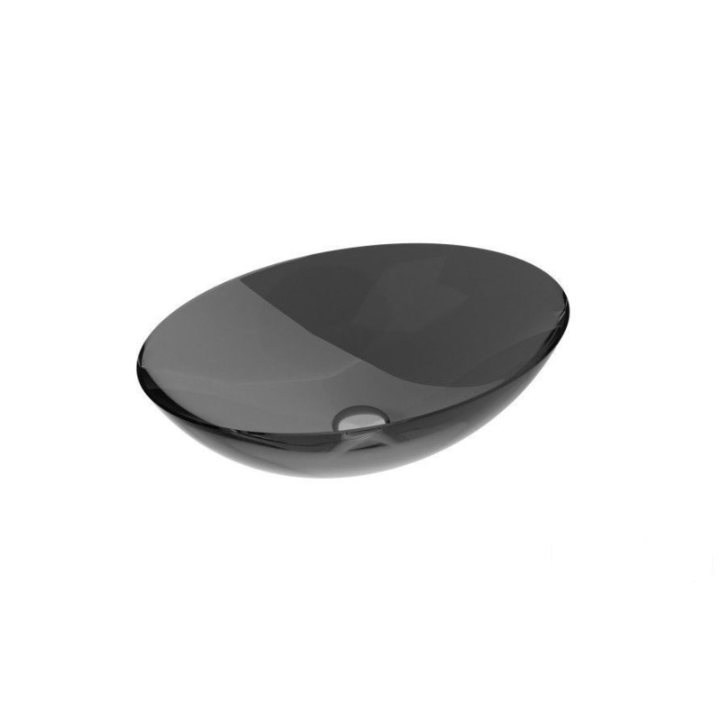 Umywalka nablatowa Anya Carbon Grey + syfon chrom Besco (UMA-50-CGC)