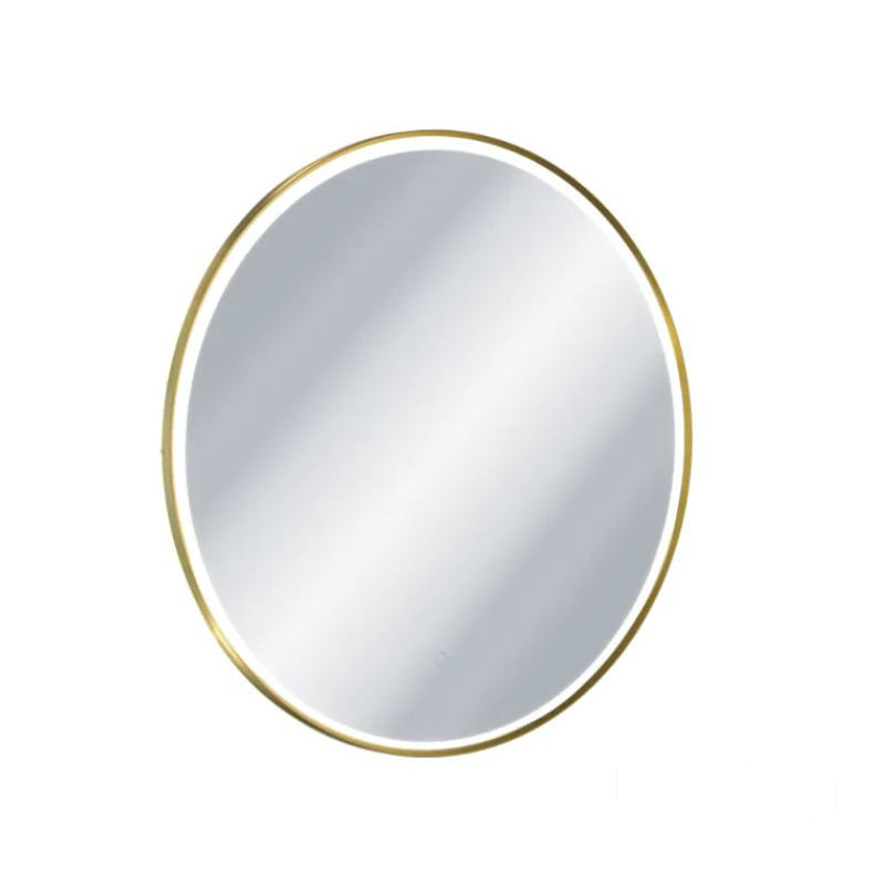 Lustro okrągłe LED w ramie aluminiowej złoty szczotkowany Corido Excellent (DOEX.CO080.GB)