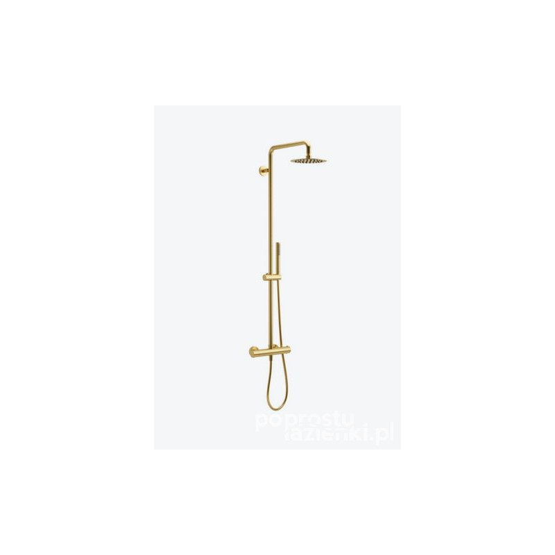 Zestaw prysznicowy Rain Round Termo złoto szczotkowane Excellent (ARAC.SY.107GB)