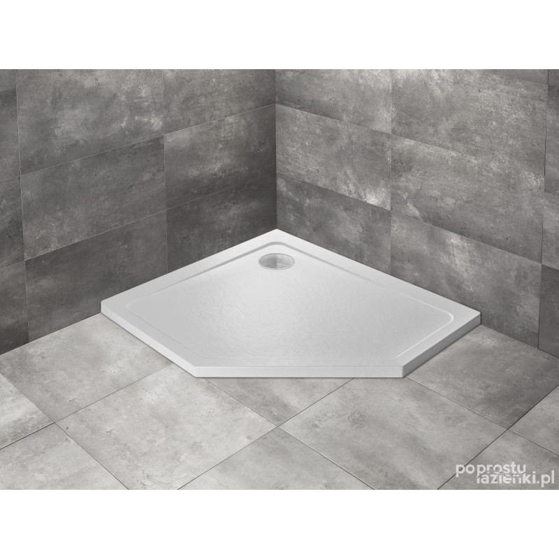 Brodzik pięciokątny 100x80 Doros PT E Lewy Stone biały Radaway (SDRPT1080-01-04SL)