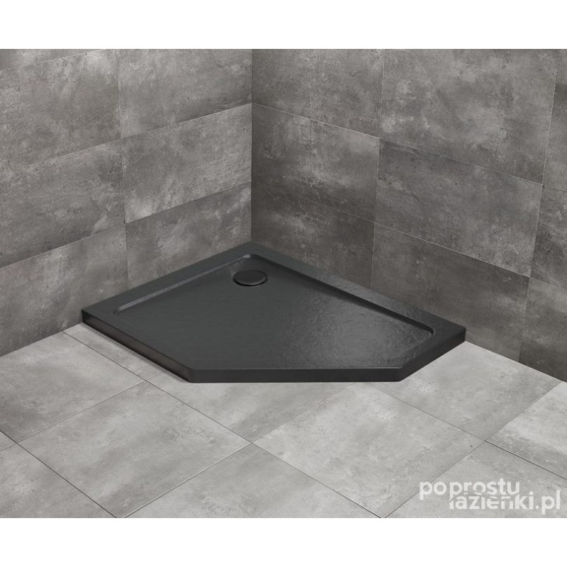 Brodzik pięciokątny 100x80 Doros PT E Lewy Stone Black Radaway (SDRPT1080-01-54SL)
