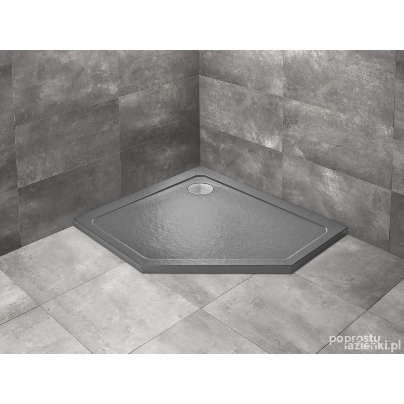 Brodzik pięciokątny 100x90 Doros PT E Lewy Stone antracytowy Radaway (SDRPT1090-01-64SL)