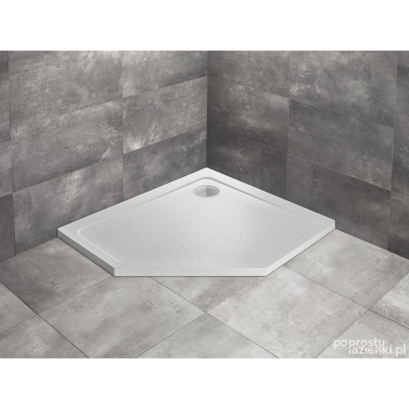 Brodzik pięciokątny 100x90 Doros PT E Prawy Stone biały Radaway (SDRPT1090-01-04SR)