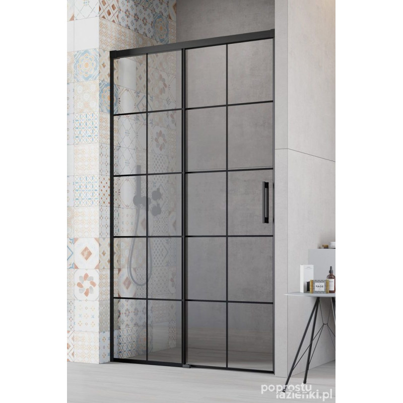 Drzwi prysznicowe 100 Lewe Idea Black DWJ Factory Radaway (387014-54-55L)