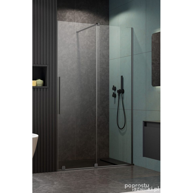 Drzwi wnękowe 110 Prawe Furo DWJ Brushed GunMetal Radaway (10107572-92-01R + 10110530-01-01)
