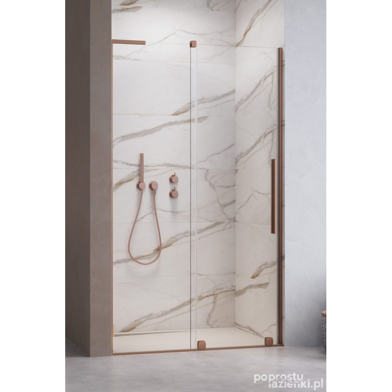 Drzwi wnękowe 120 Lewe Furo SL Brushed Copper DWJ Radaway (10307622-93-01L + 10110580-01-01)