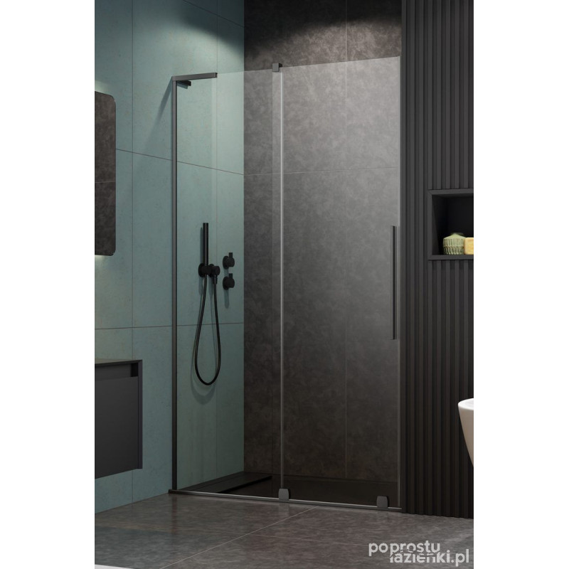 Drzwi wnękowe 120 Lewe Furo SL Brushed GunMetal DWJ Radaway (10307622-92-01L + 10110580-01-01)