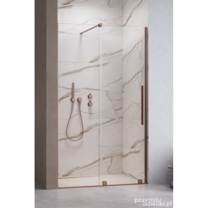 Drzwi wnękowe 130 Lewe Furo DWJ Brushed Copper Radaway (10107672-93-01L + 10110630-01-01)