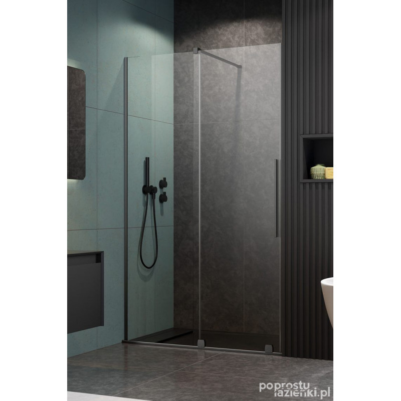 Drzwi wnękowe 140 Lewe Furo DWJ Brushed GunMetal Radaway (10107722-92-01L + 10110680-01-01)