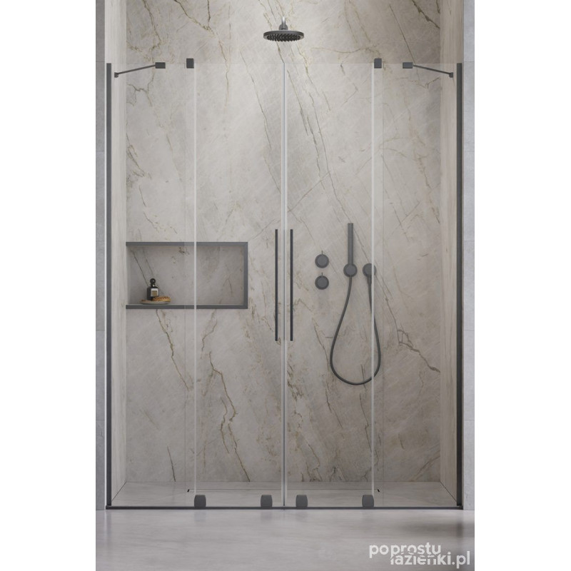Drzwi wnękowe 150 Furo DWD Brushed GunMetal Radaway (10108413-92-01 + 10111367-01-01)