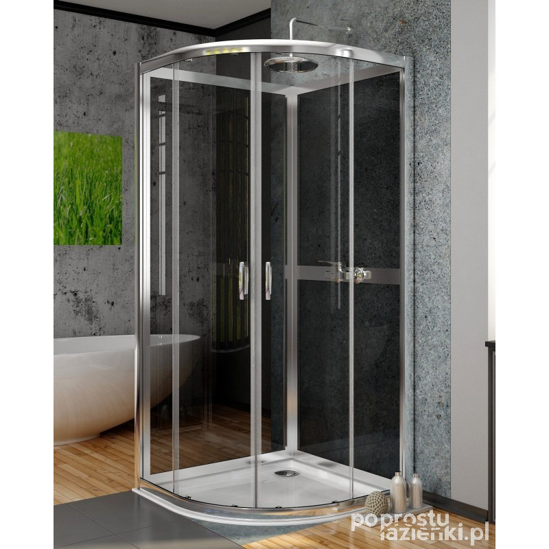 Kabina półokrągła czterościenna 90x90 Premium Plus A + 2S Radaway (30403-01-01N + 33433-01-01N)