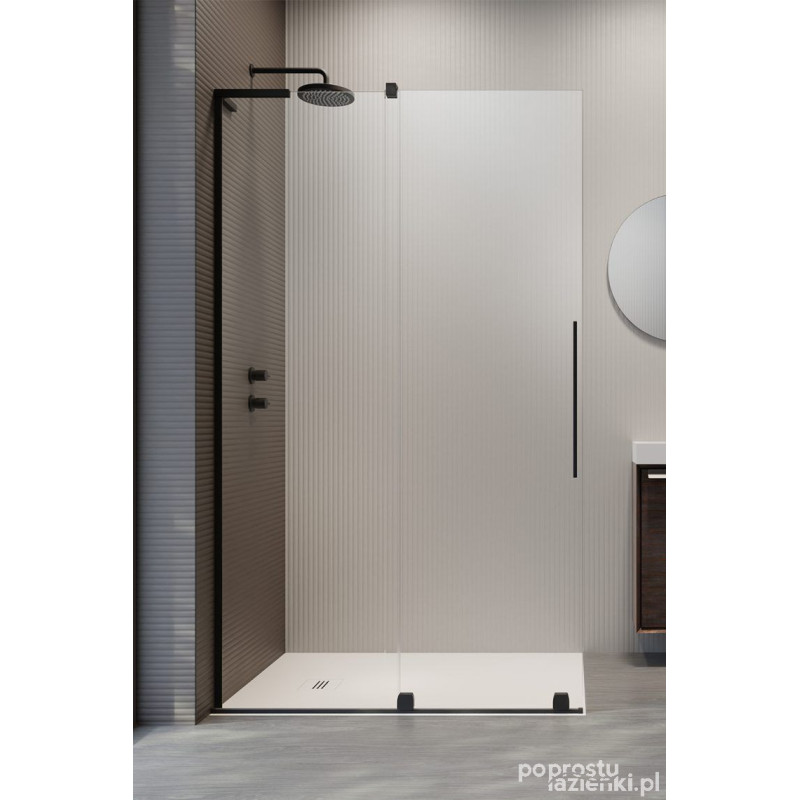 Kabina prysznicowa 100 Furo SL Walk-in Black Radaway (10306538-54-01L + 10110494-01-01)