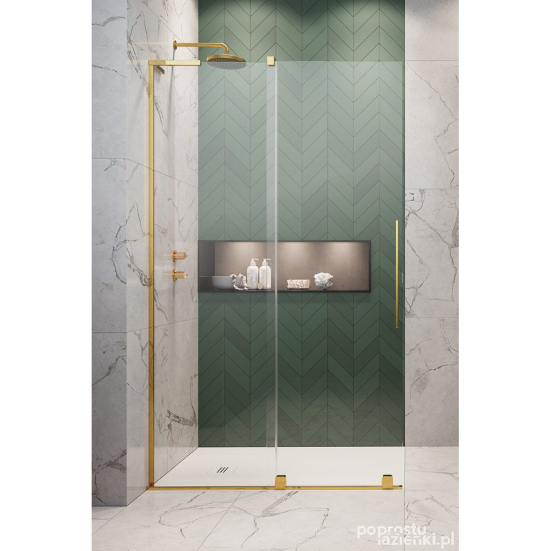 Kabina prysznicowa 100 Furo SL Walk-in Gold Radaway (10306538-09-01L + 10110494-01-01)