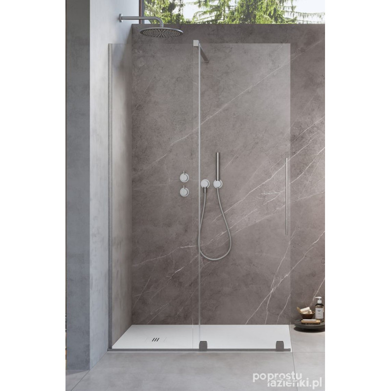 Kabina prysznicowa 100 Furo Walk-in Brushed Nickel Radaway (10106538-91-01L + 10110494-01-01)