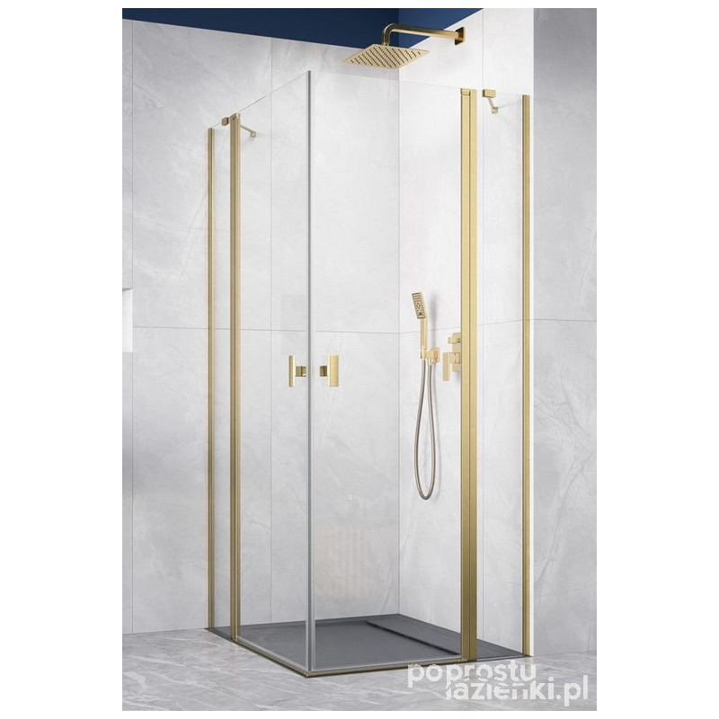 Kabina prysznicowa 100x100 Nes Brushed Gold KDD II Radaway (10031100-99-01L + 10031100-99-01R)