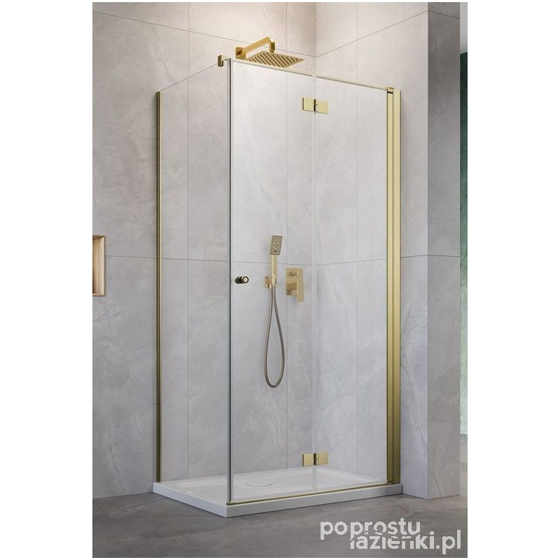 Kabina prysznicowa 100x70 Nes Brushed Gold KDJ B Radaway (10025100-99-01R + 10039070-01-01)