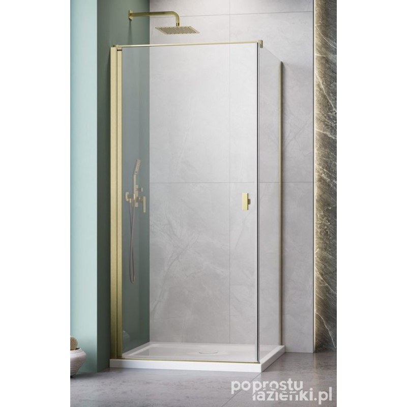 Kabina prysznicowa 100x75 Nes Brushed Gold KDJ I Radaway (10022100-99-01L + 10039075-01-01)