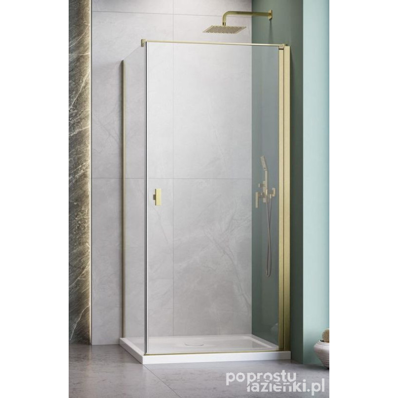 Kabina prysznicowa 100x75 Nes Brushed Gold KDJ I Radaway (10022100-99-01R + 10039075-01-01)