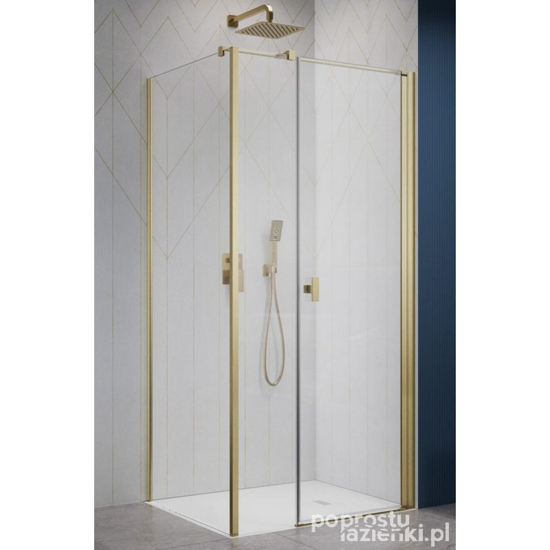 Kabina prysznicowa 100x75 Nes Brushed Gold KDS I Radaway (10023100-99-01R + 10043075-99-01)
