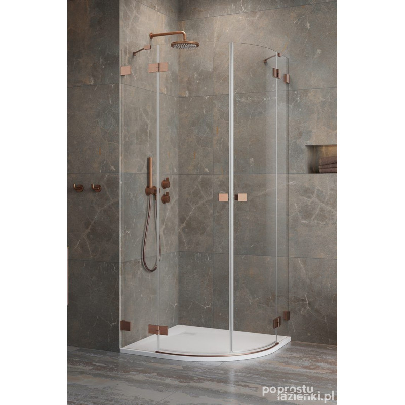 Kabina prysznicowa 100x80 Essenza Pro Brushed Copper PDD Radaway (10095100-93-01L + 10095080-93-01R)