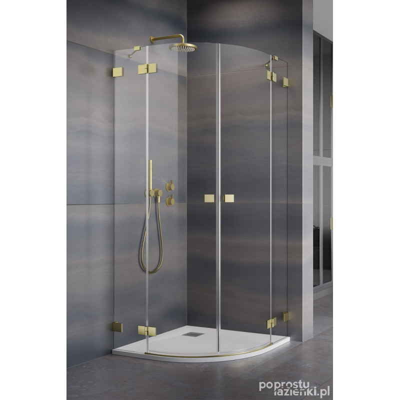 Kabina prysznicowa 100x80 Essenza Pro Brushed Gold PDD Radaway (10095100-99-01L + 10095080-99-01R)