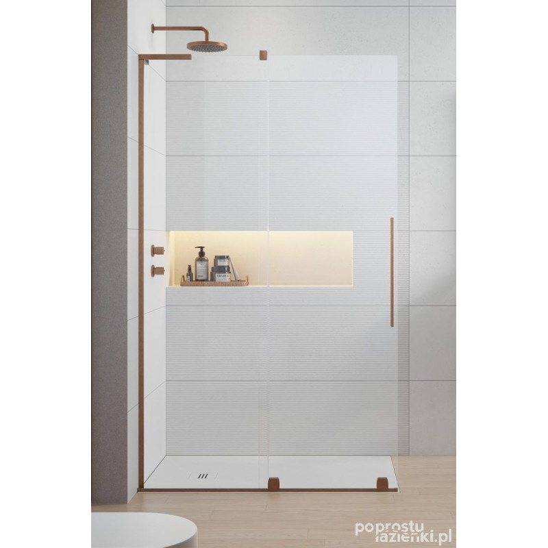 Kabina prysznicowa 110 Furo SL Walk-in Brushed Copper Radaway (10306588-93-01L + 10110544-01-01)