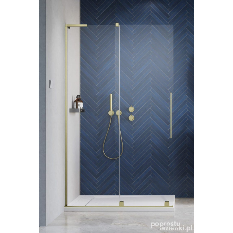 Kabina prysznicowa 110 Furo SL Walk-in Brushed Gold Radaway (10306588-99-01L + 10110544-01-01)