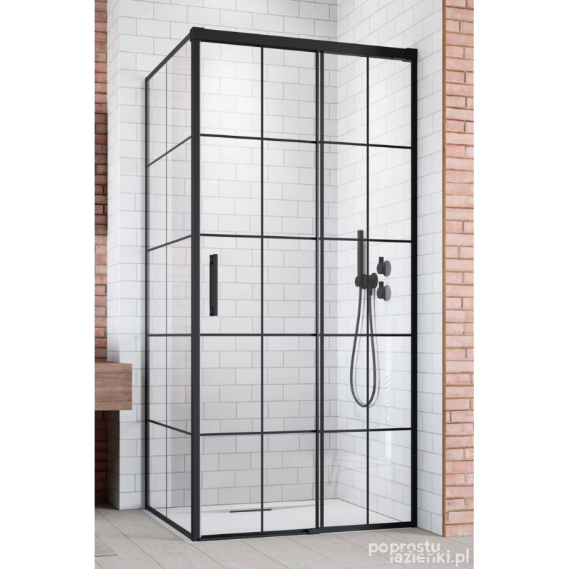 Kabina prysznicowa 110x110 Idea Black KDJ Factory Radaway (387041-54-55R + 387053-54-55L)