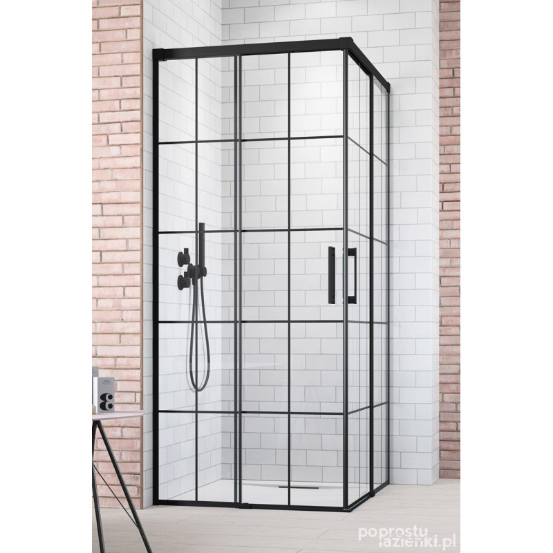 Kabina prysznicowa 110x80 Idea Black KDD Factory Radaway (387063-54-55L + 387061-54-55R)