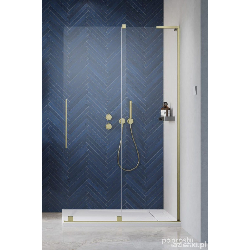 Kabina prysznicowa 120 Furo SL Walk-in Brushed Gold Radaway (10306638-99-01R + 10110594-01-01)