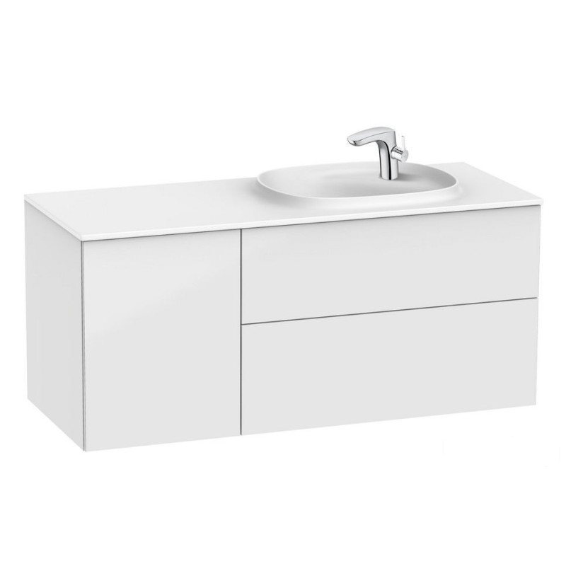 Szafka z umywalką i modułem bocznym 120 cm Beyond biały połysk Roca (A851392806)