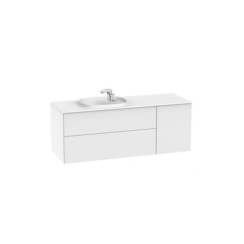Szafka z umywalką i modułem bocznym 140 cm Beyond biały połysk Roca (A851393806)