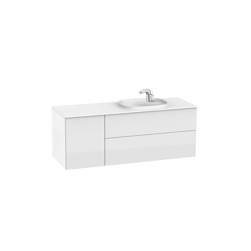 Szafka z umywalką i modułem bocznym 140 cm Beyond biały połysk Roca (A851394402)