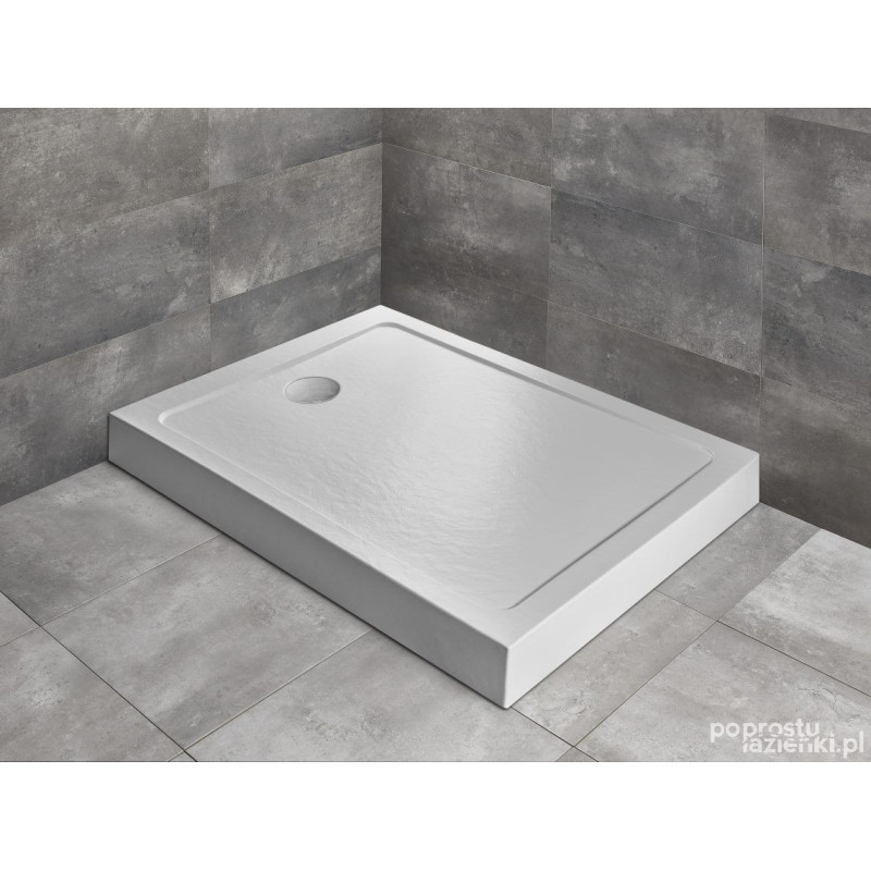 Brodzik prostokątny 130X80 Doros F Compact Stone biały Radaway (SDRFP1380-05-04S)