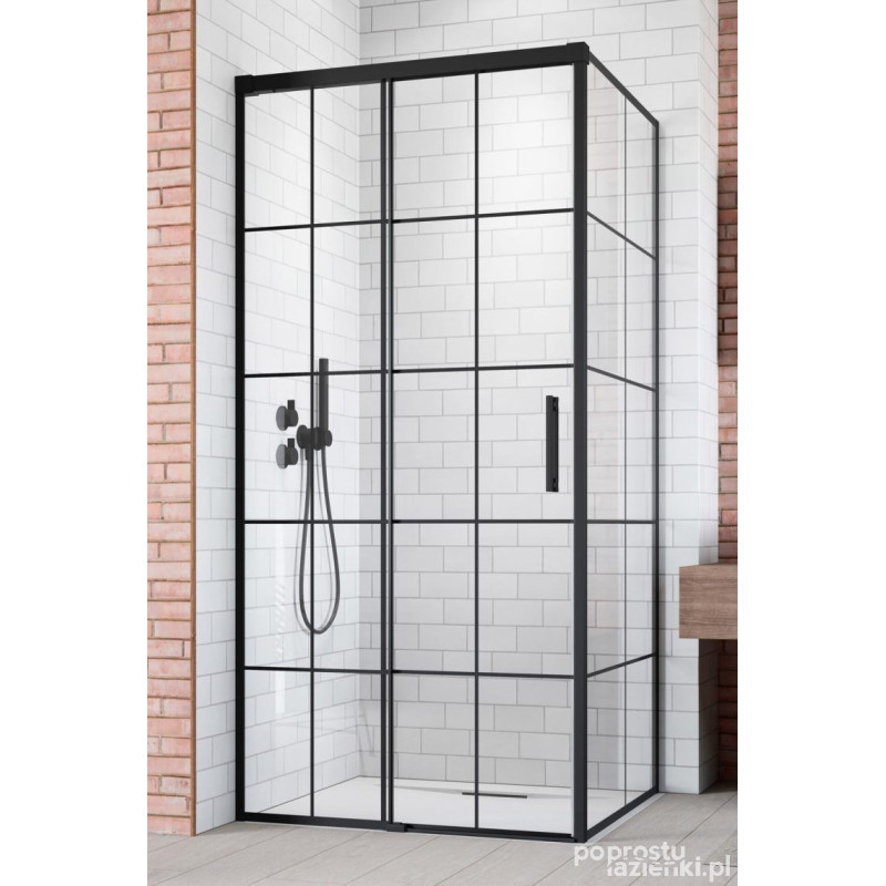 Kabina prysznicowa 120x110 Idea Black KDJ Factory Radaway (387042-54-55L + 387053-54-55R)