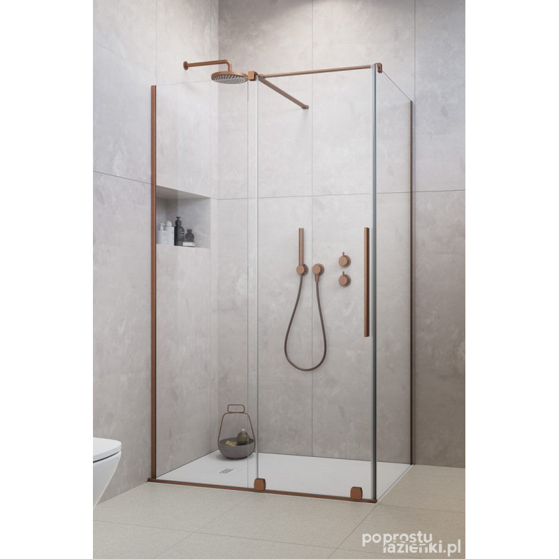 Kabina prysznicowa 120x120 Furo KDJ Brushed Copper Radaway (10104622-93-01L + 10110580-01-01 + 10113120-01-01)