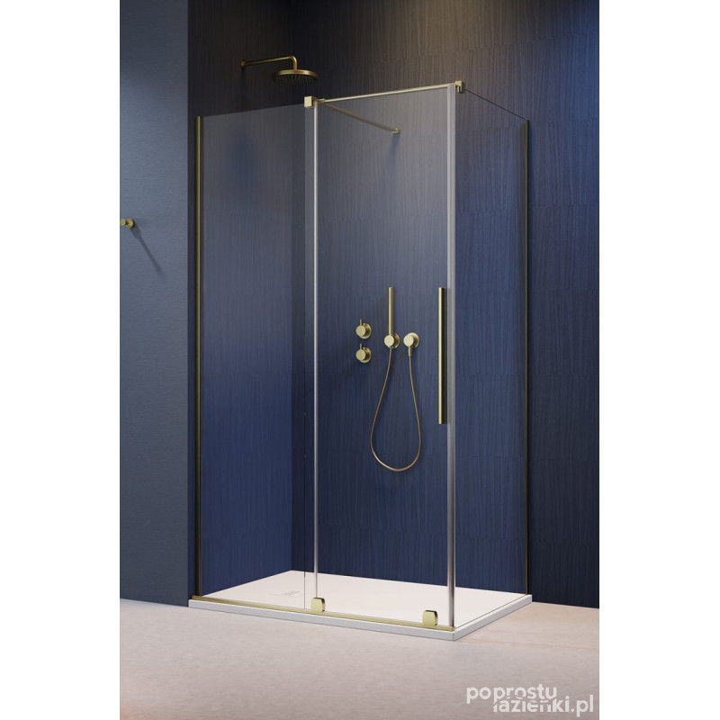 Kabina prysznicowa 120x120 Furo KDJ Brushed Gold Radaway (10104622-99-01L + 10110580-01-01 + 10113120-01-01)