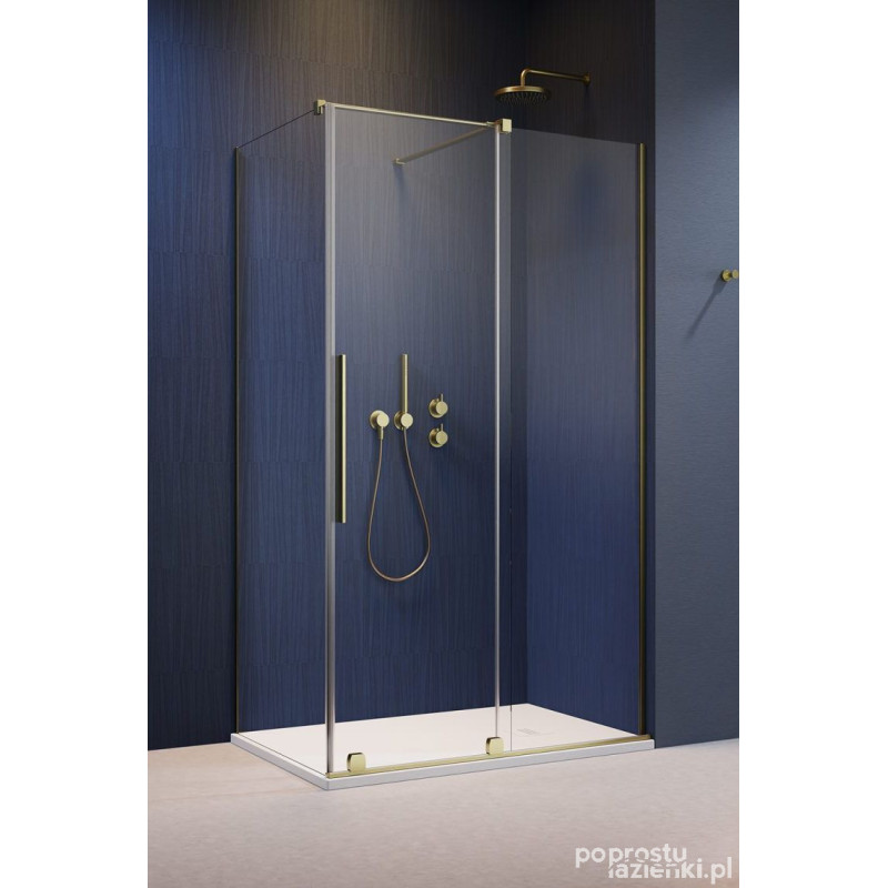 Kabina prysznicowa 120x70 Furo KDJ Brushed Gold Radaway (10104622-99-01R + 10110580-01-01 + 10113070-01-01)