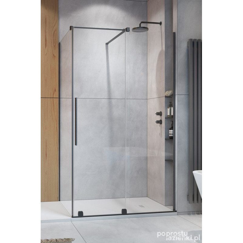 Kabina prysznicowa 120x70 Furo KDJ Brushed GunMetal Radaway (10104622-92-01R + 10110580-01-01 + 10113070-01-01)