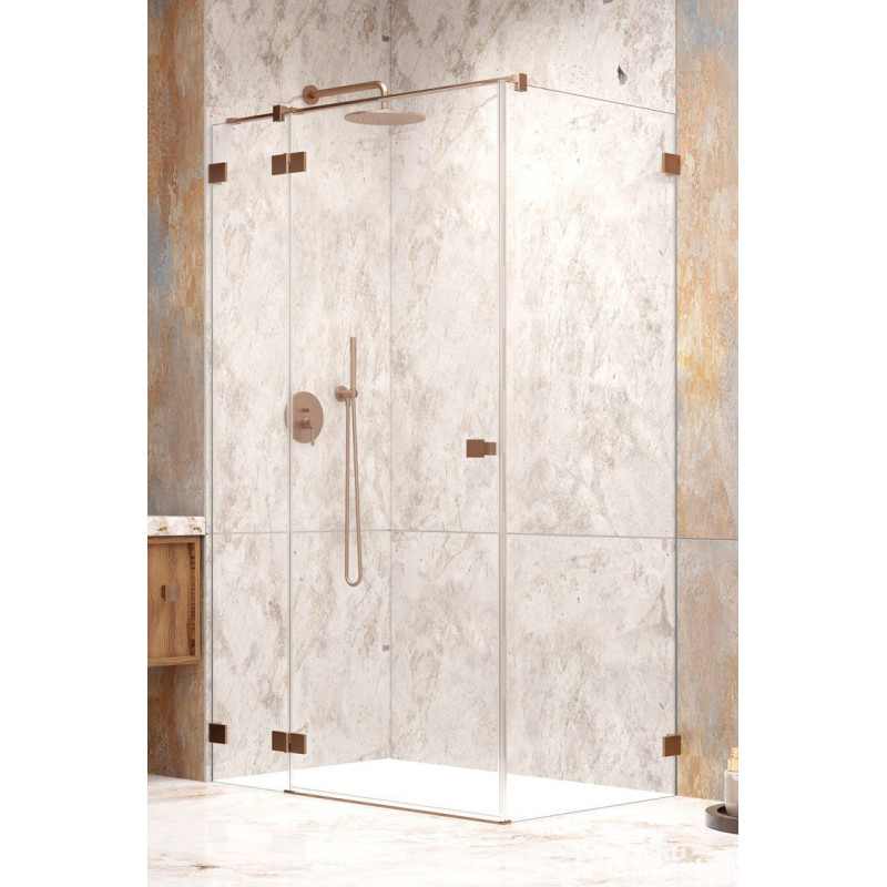 Kabina prysznicowa 120x75 Essenza Pro Brushed Copper KDJ Radaway (10097120-93-01L + 10098075-01-01)
