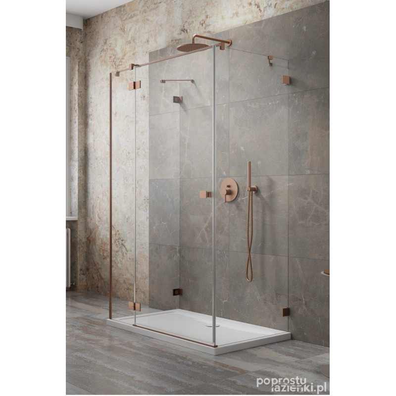 Kabina prysznicowa 120x75 Essenza Pro Brushed Copper KDJ+S Radaway (10097312-93-01L + 10098075-01-01 + 10098075-01-01)