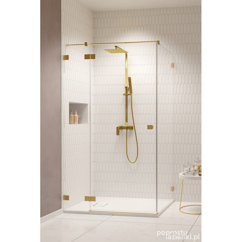 Kabina prysznicowa 120x75 Essenza Pro Brushed Gold KDJ Radaway (10097120-99-01L + 10098075-01-01)