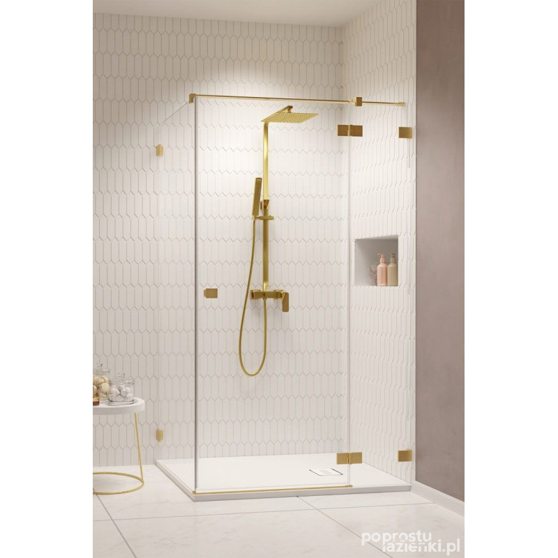 Kabina prysznicowa 120x75 Essenza Pro Brushed Gold KDJ Radaway (10097120-99-01R + 10098075-01-01)