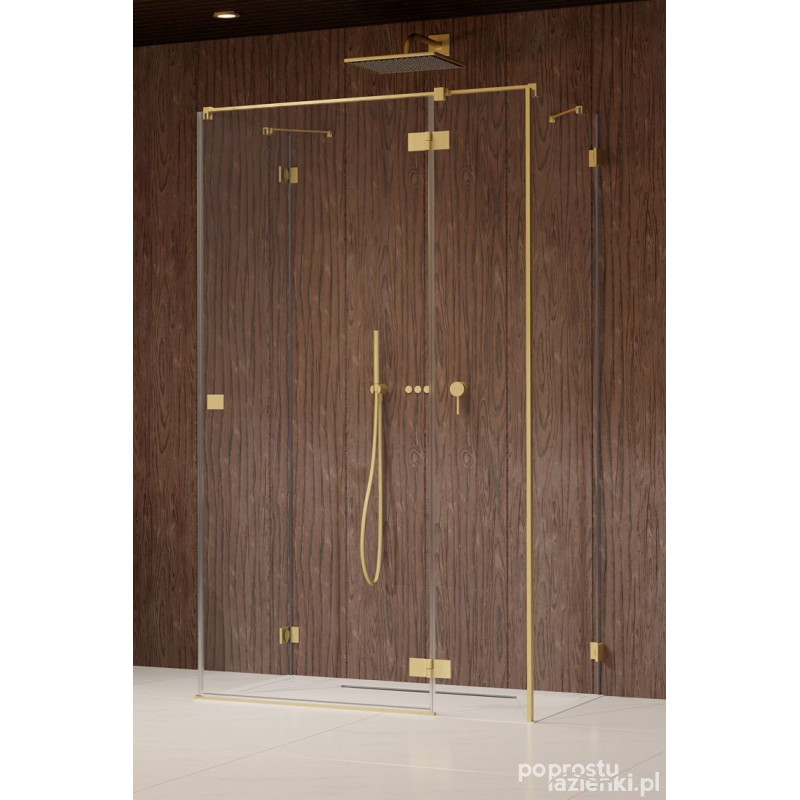 Kabina prysznicowa 120x75 Essenza Pro Brushed Gold KDJ+S Radaway (10097312-99-01R + 10098075-01-01 + 10098075-01-01)