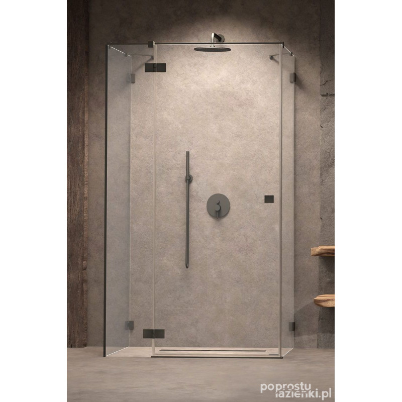 Kabina prysznicowa 120x75 Essenza Pro Brushed GunMetal KDJ+S Radaway (10097312-92-01L + 10098075-01-01 + 10098075-01-01)