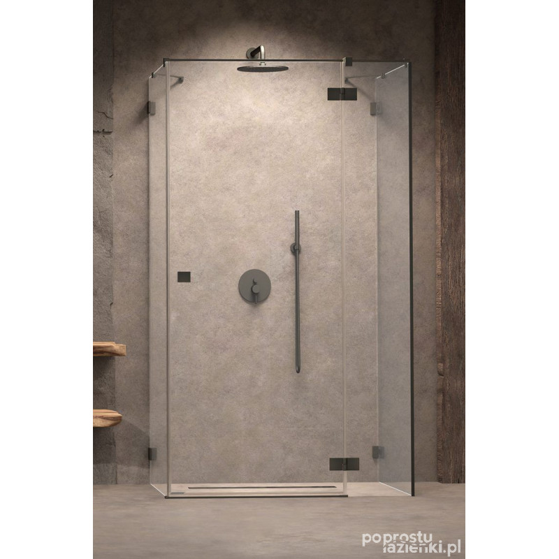 Kabina prysznicowa 120x75 Essenza Pro Brushed GunMetal KDJ+S Radaway (10097312-92-01R + 10098075-01-01 + 10098075-01-01)