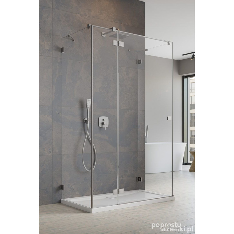Kabina prysznicowa 120x75 Essenza Pro Brushed Nickel KDJ+S Radaway (10097312-91-01L + 10098075-01-01 + 10098075-01-01)