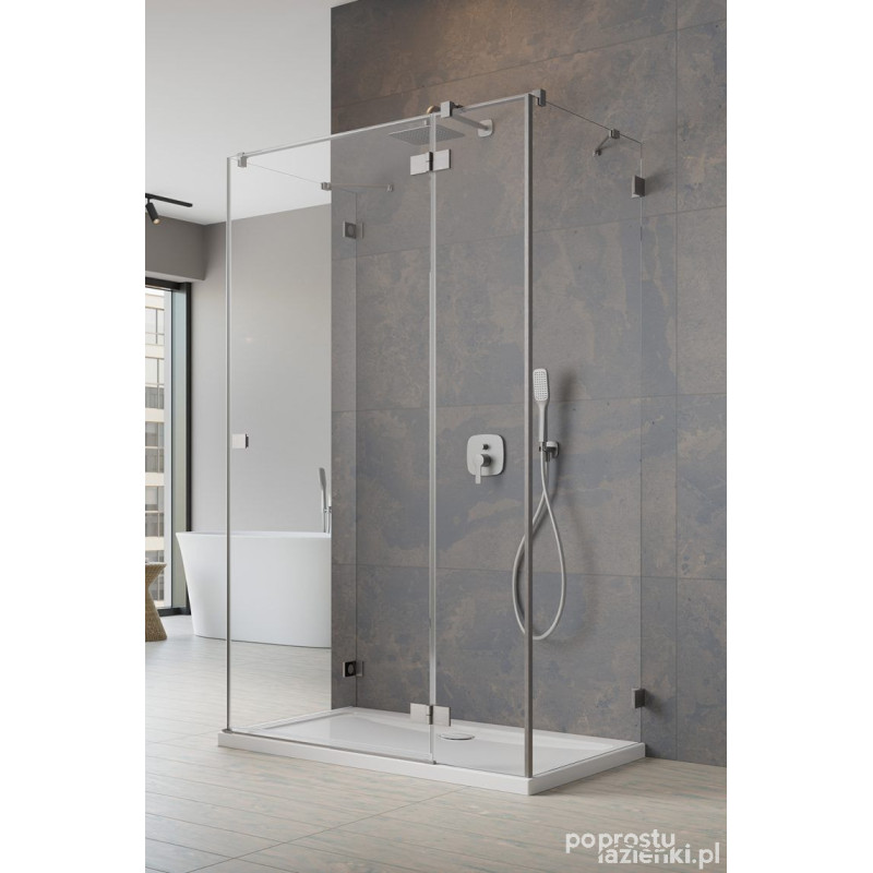Kabina prysznicowa 120x75 Essenza Pro Brushed Nickel KDJ+S Radaway (10097312-91-01R + 10098075-01-01 + 10098075-01-01)