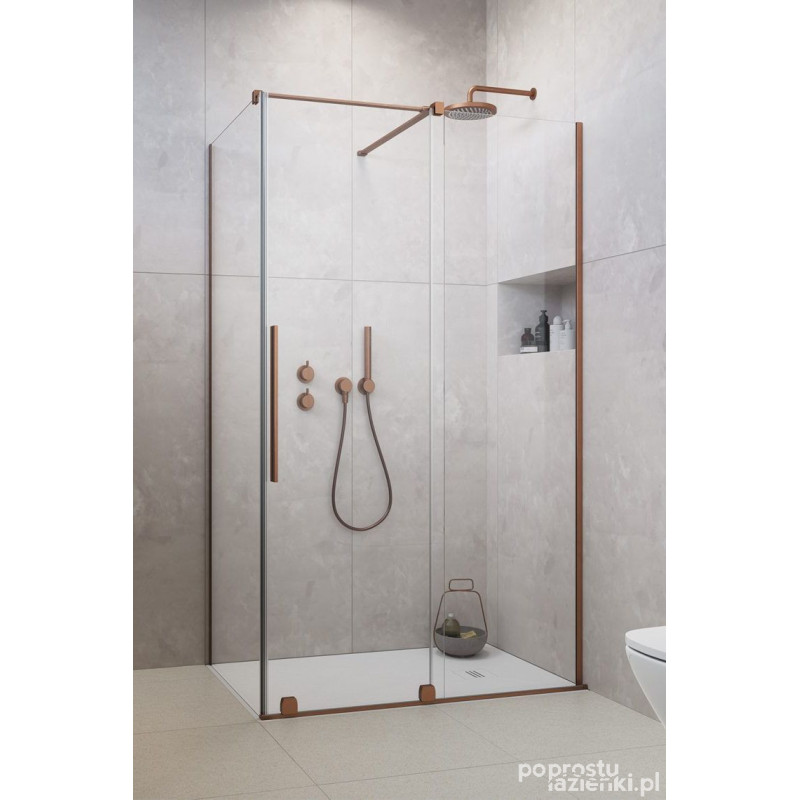 Kabina prysznicowa 120x75 Furo KDJ Brushed Copper Radaway (10104622-93-01R + 10110580-01-01 + 10113075-01-01)